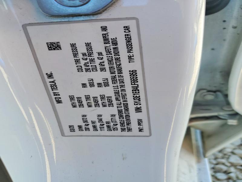 2020 Tesla Model 3 მანქანა იყიდება აუქციონზე, vin: 5YJ3E1EB4LF665956, აუქციონის ნომერი: 61551606