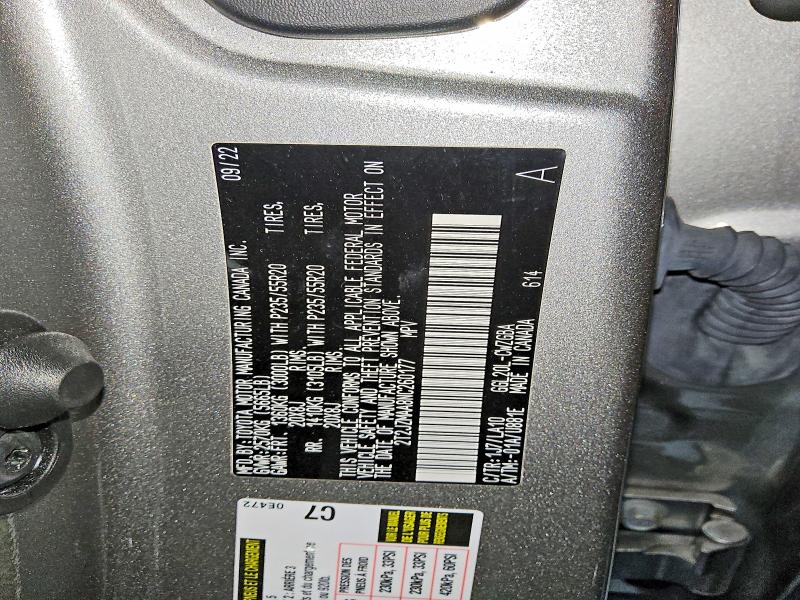 85627265 :رقم المزاد ، 2T2JZMAA8NC260177 vin ، 2022 Lexus Rx مزاد بيع