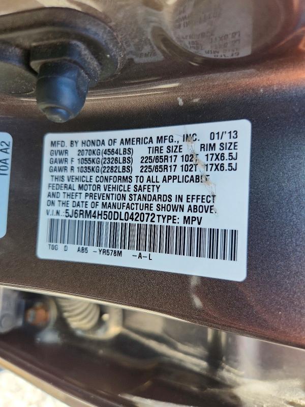 Продаж на аукціоні авто 2013 Honda Cr-v, vin: 5J6RM4H50DL042072, номер лоту: 59697556