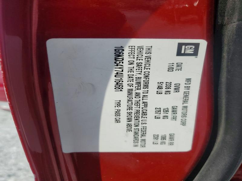 61513066 :رقم المزاد ، 1G6KD54Y74U164681 vin ، 2004 Cadillac Deville مزاد بيع