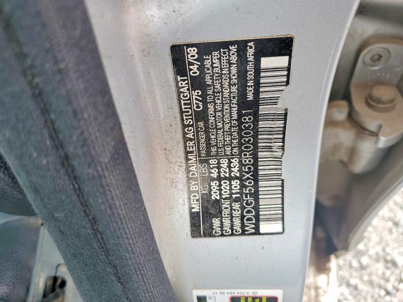 57316666 :رقم المزاد ، WDDGF56X58R030381 vin ، 2008 Mercedes-benz C مزاد بيع