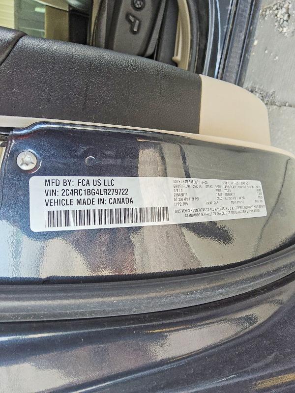 2020 Chrysler Pacifica მანქანა იყიდება აუქციონზე, vin: 2C4RC1BG4LR279722, აუქციონის ნომერი: 58487766