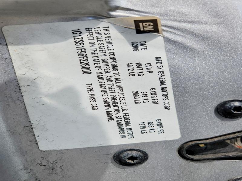 2006 Chevrolet Malibu მანქანა იყიდება აუქციონზე, vin: 1G1ZS51F96F228000, აუქციონის ნომერი: 60606456
