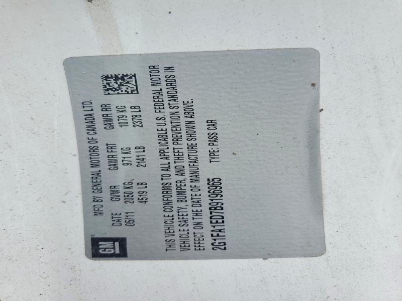 Продажа на аукционе авто 2011 Chevrolet Camaro, vin: 2G1FA1ED7B9196965, номер лота: 59323406