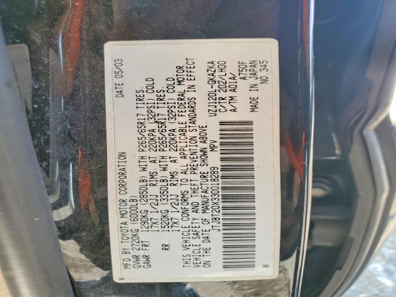 Aukcja sprzedaży 2003 Lexus Gx, vin: JTJBT20X330018289, numer aukcji: 62098336