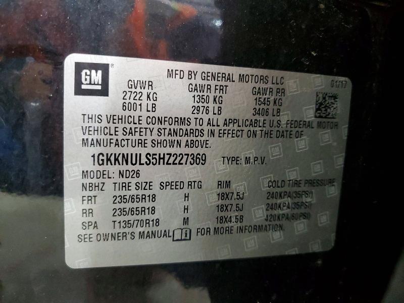 Продажа на аукционе авто 2017 Gmc Acadia, vin: 1GKKNULS5HZ227369, номер лота: 60557286
