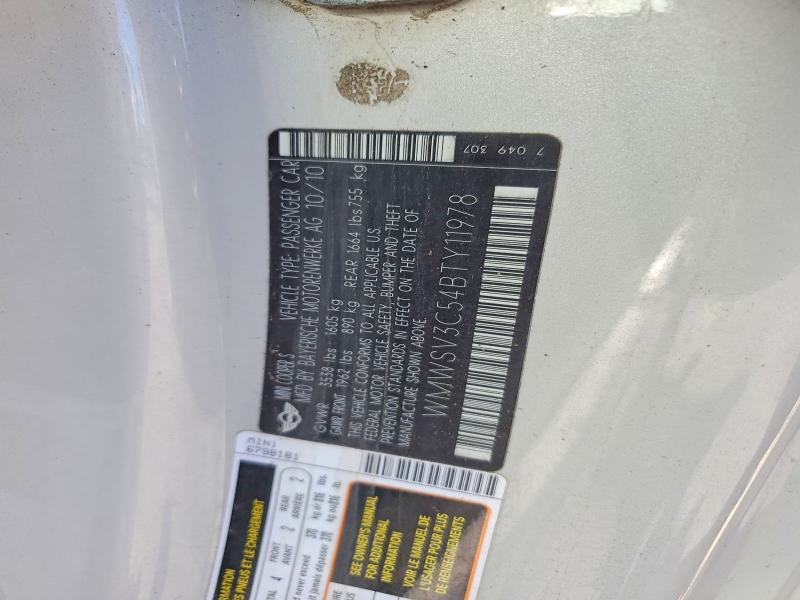 Aukcja sprzedaży 2011 Mini Cooper, vin: WMWSV3C54BTY11978, numer aukcji: 59807146
