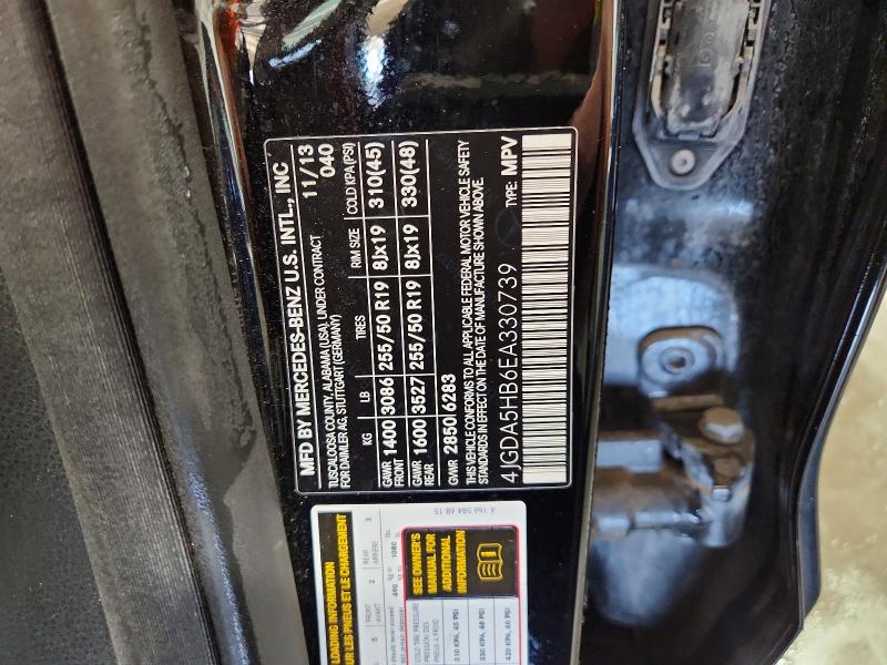 61513696 :رقم المزاد ، 4JGDA5HB6EA330739 vin ، 2014 Mercedes-benz Ml مزاد بيع