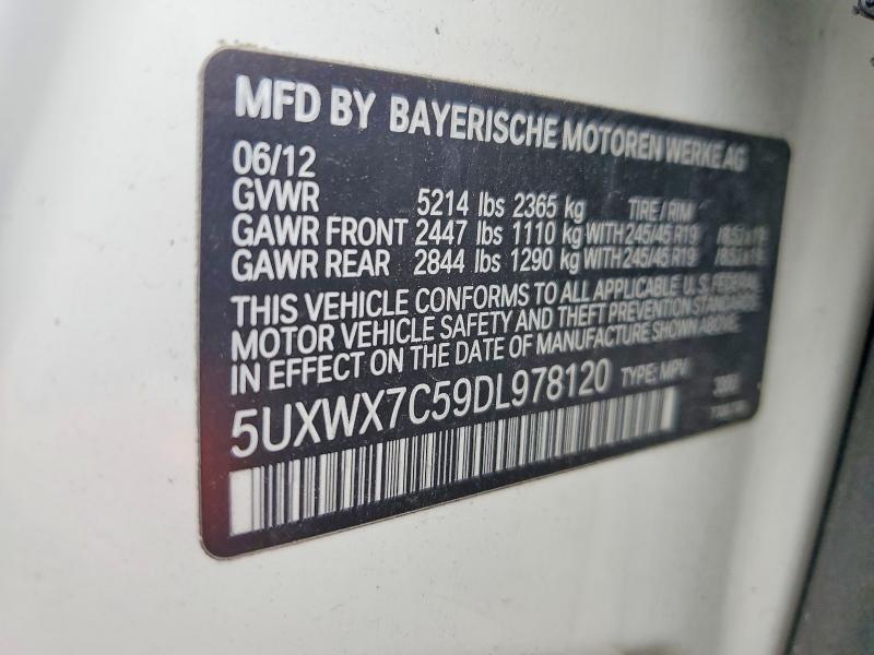 Aukcja sprzedaży 2013 Bmw X3, vin: 5UXWX7C59DL978120, numer aukcji: 61683526