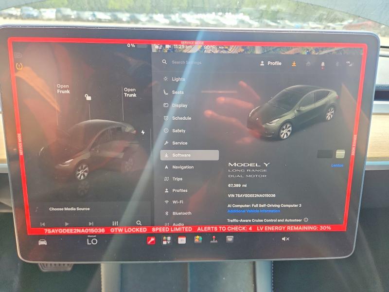63283216 :رقم المزاد ، 7SAYGDEE2NA015036 vin ، 2022 Tesla Model Y مزاد بيع
