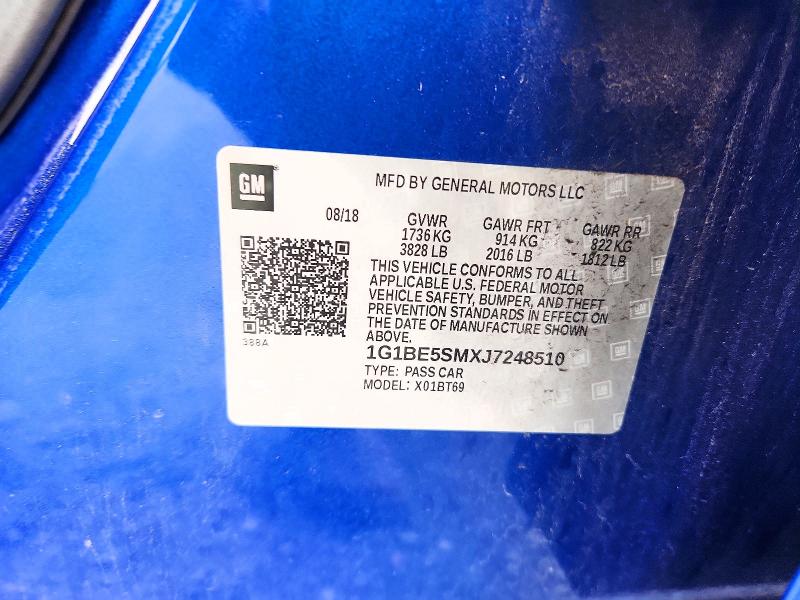 60042196 :رقم المزاد ، 1G1BE5SMXJ7248510 vin ، 2018 Chevrolet Cruze مزاد بيع