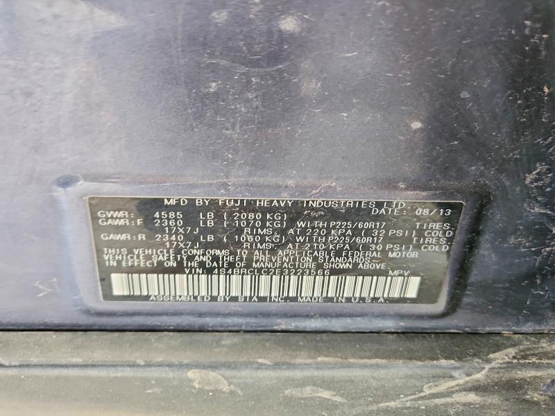Aukcja sprzedaży 2014 Subaru Outback, vin: 4S4BRCLC2E3223566, numer aukcji: 61134056