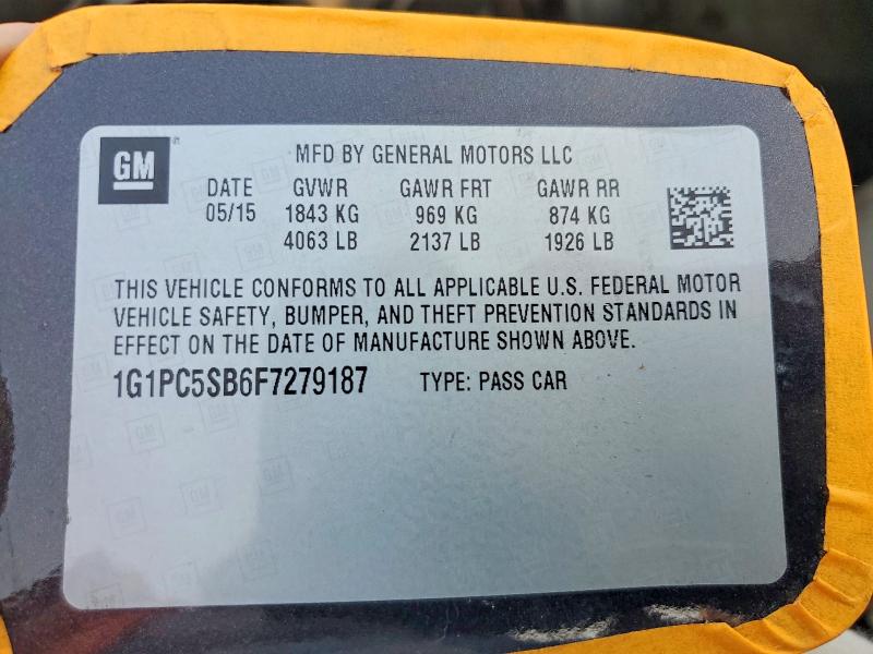 Продаж на аукціоні авто 2015 Chevrolet Cruze, vin: 1G1PC5SB6F7279187, номер лоту: 61523496