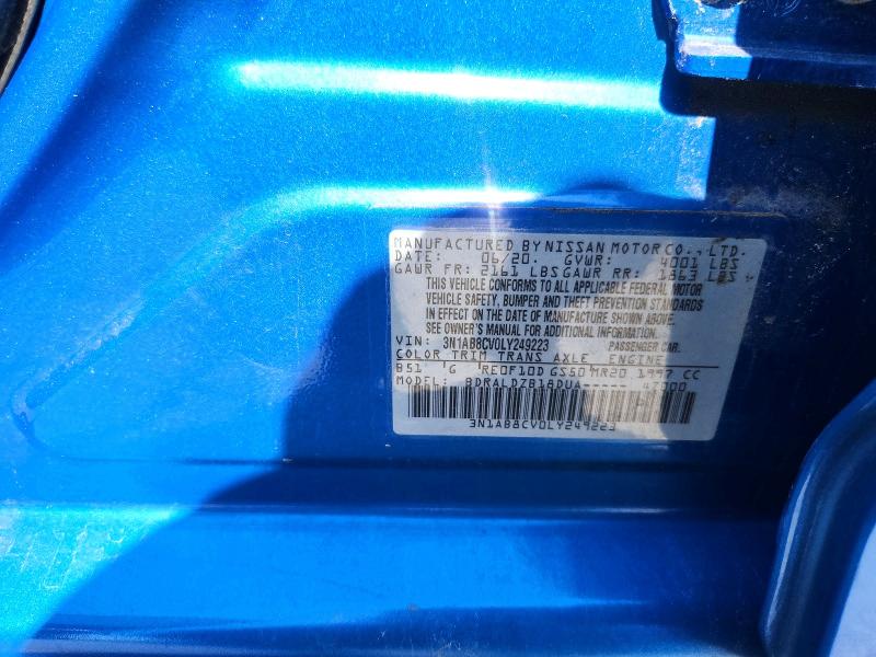 59993236 :رقم المزاد ، 3N1AB8CV0LY249223 vin ، 2020 Nissan Sentra مزاد بيع