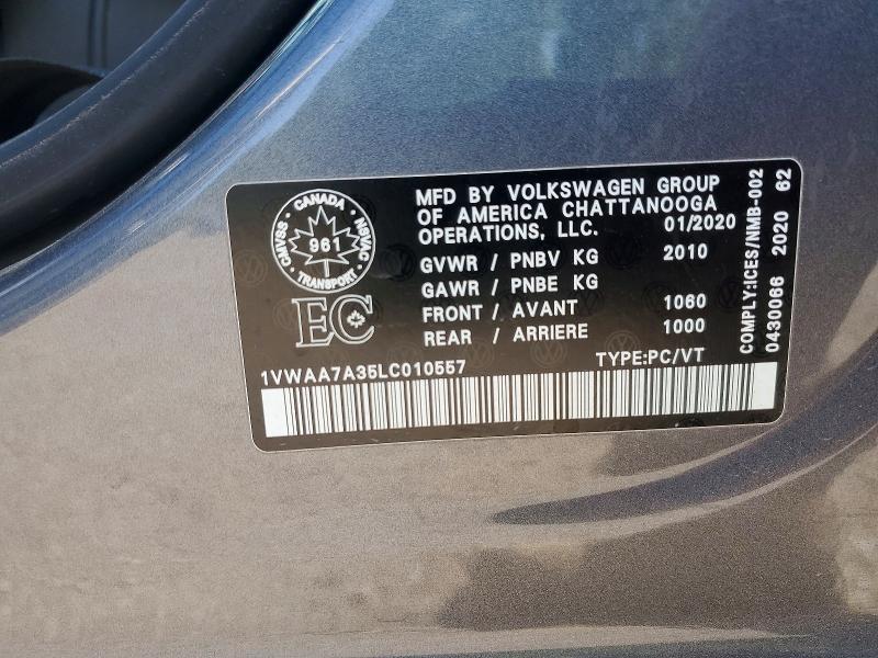 Aukcja sprzedaży 2020 Volkswagen Passat, vin: 1VWAA7A35LC010557, numer aukcji: 58329826