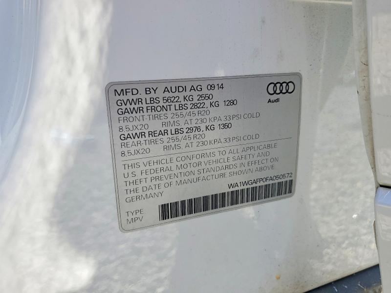 Aukcja sprzedaży 2015 Audi Q5, vin: WA1WGAFP0FA050572, numer aukcji: 60679816
