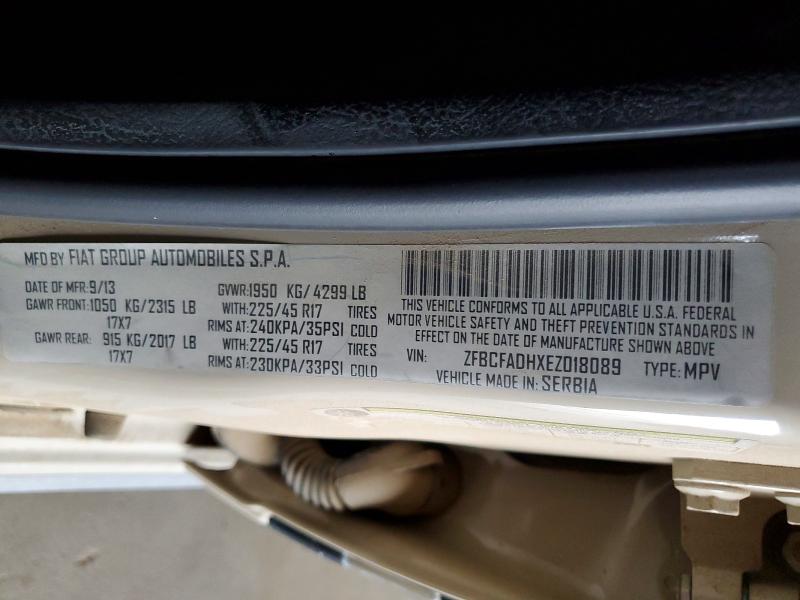 Продажа на аукционе авто 2014 Fiat 500l, vin: ZFBCFADHXEZ018089, номер лота: 61553386