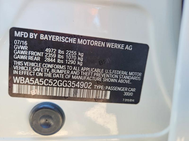 Продажа на аукционе авто 2016 Bmw 528, vin: WBA5A5C52GG354902, номер лота: 59887056