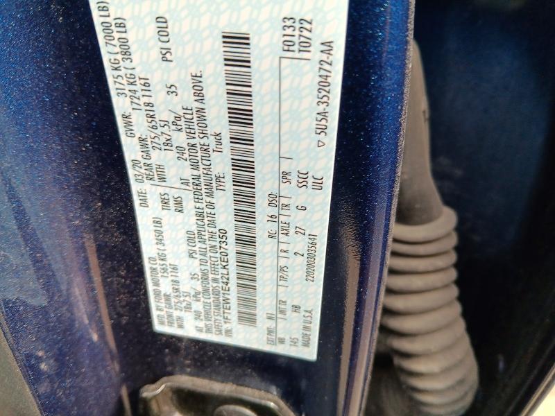Aukcja sprzedaży 2020 Ford F150, vin: 1FTEW1E42LKE07350, numer aukcji: 60126476