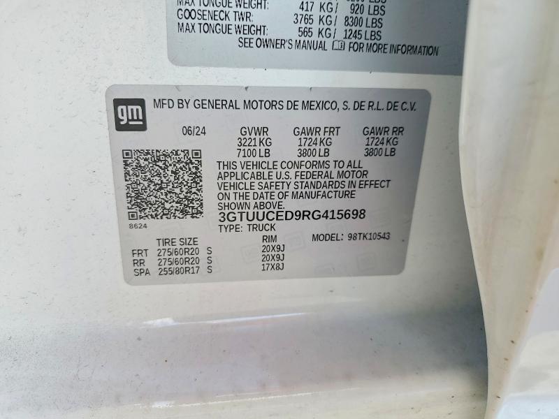 60127436 :رقم المزاد ، 3GTUUCED9RG415698 vin ، 2024 Gmc Sierra مزاد بيع