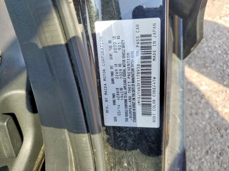 Aukcja sprzedaży 2015 Mazda 6, vin: JM1GJ1V63F1178938, numer aukcji: 59695056