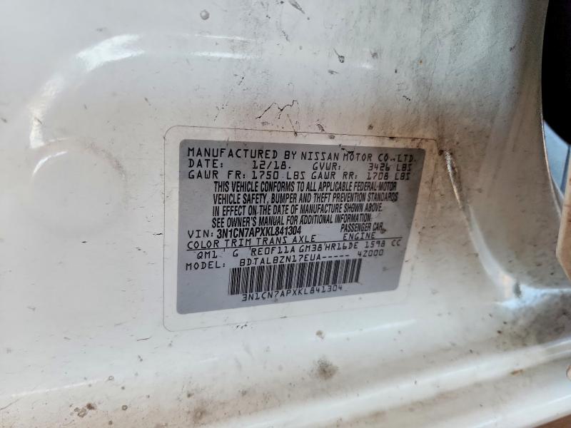 Aukcja sprzedaży 2019 Nissan Versa, vin: 3N1CN7APXKL841304, numer aukcji: 60181656