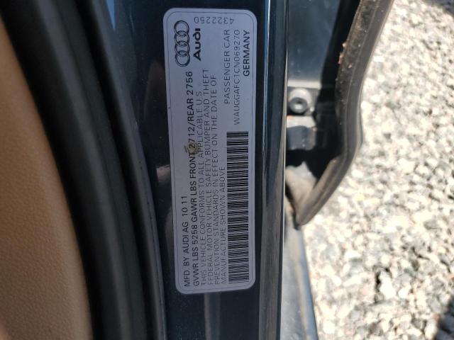62339356 :رقم المزاد ، WAUGGAFC1CN069270 vin ، 2012 Audi A6 مزاد بيع