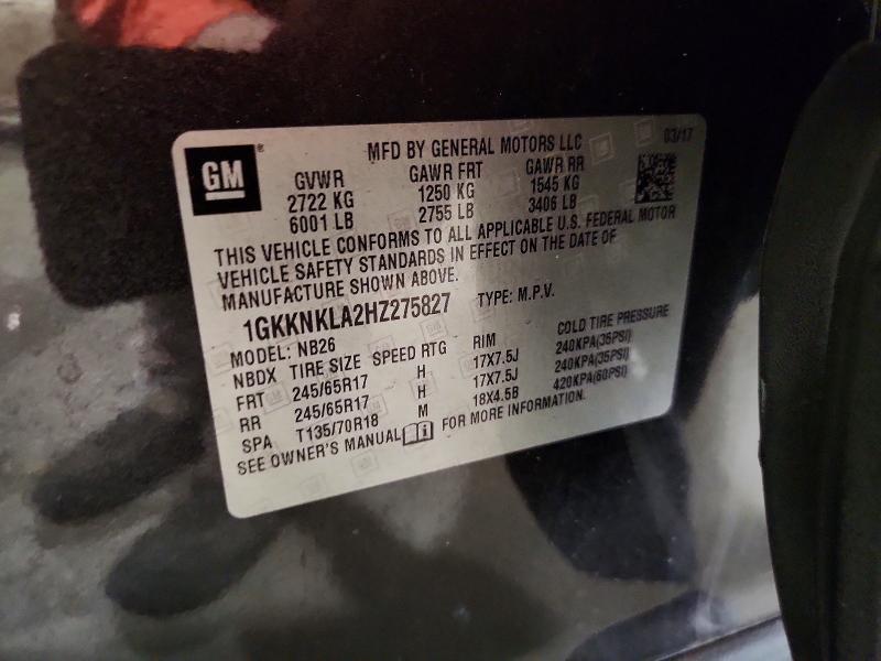 2017 Gmc Acadia მანქანა იყიდება აუქციონზე, vin: 1GKKNKLA2HZ275827, აუქციონის ნომერი: 59181386