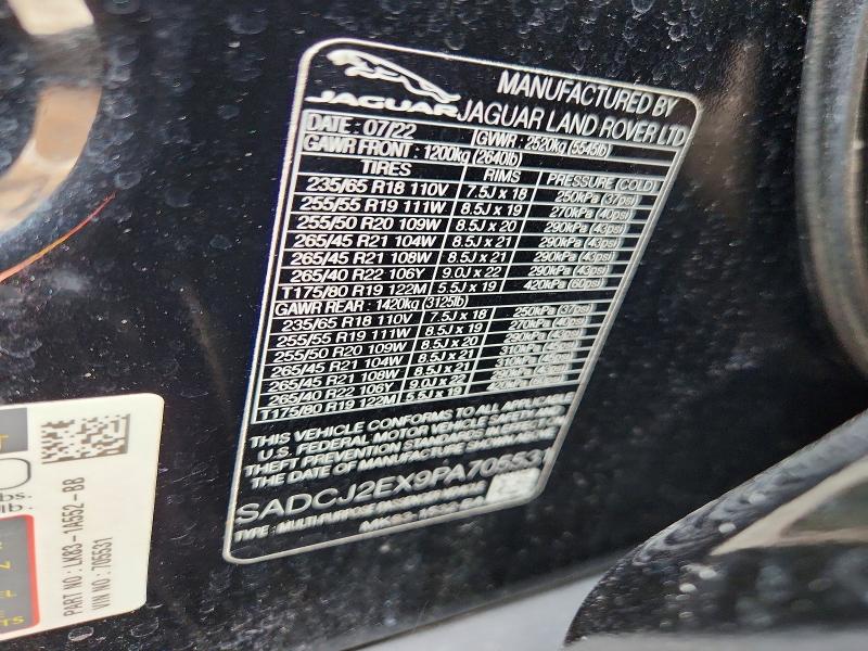 60242836 :رقم المزاد ، SADCJ2EX9PA705531 vin ، 2023 Jaguar F-pace مزاد بيع