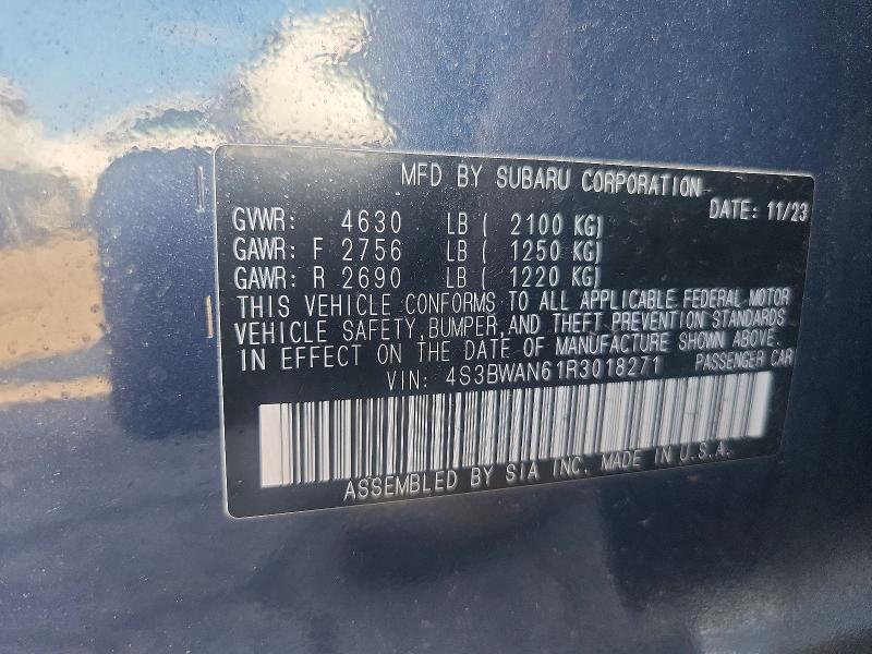 Продажа на аукционе авто 2024 Subaru Legacy, vin: 4S3BWAN61R3018271, номер лота: 59820536