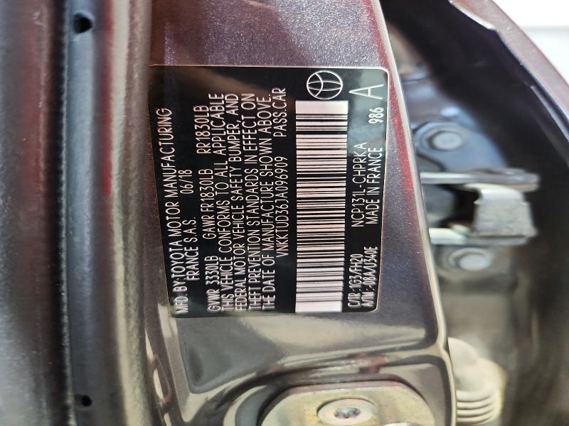 Продажа на аукционе авто 2018 Toyota Yaris, vin: VNKKTUD36JA096909, номер лота: 61283736