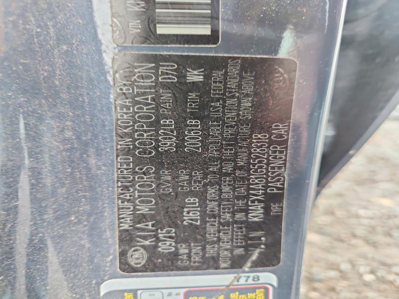 62265916 :رقم المزاد ، KNAFX4A81G5528318 vin ، 2016 Kia Forte مزاد بيع