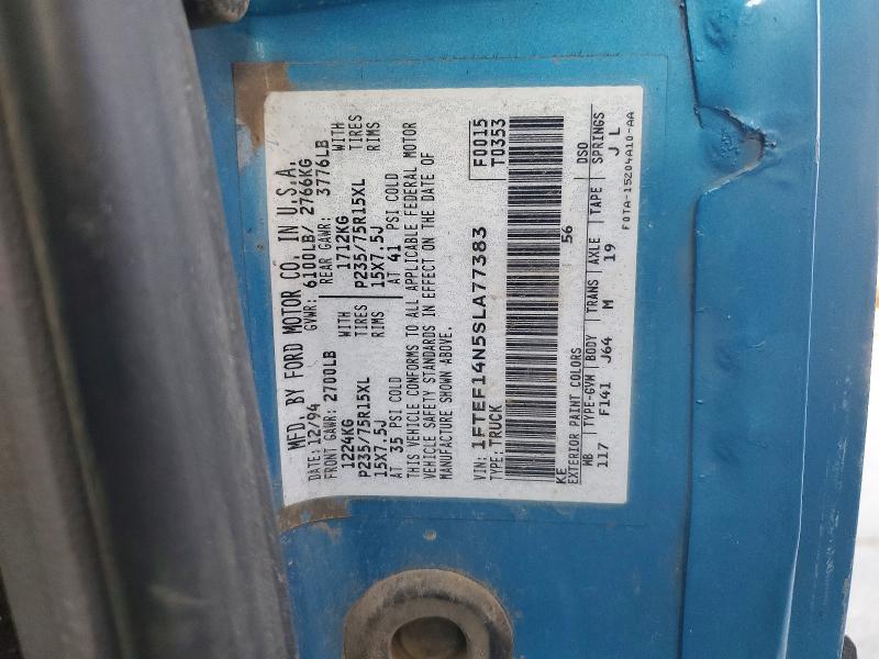 Aukcja sprzedaży 1995 Ford F150, vin: 1FTEF14N5SLA77383, numer aukcji: 60522856