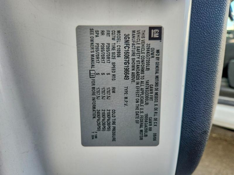 2007 Chevrolet Suburban მანქანა იყიდება აუქციონზე, vin: 3GNFC16067G196649, აუქციონის ნომერი: 62852206