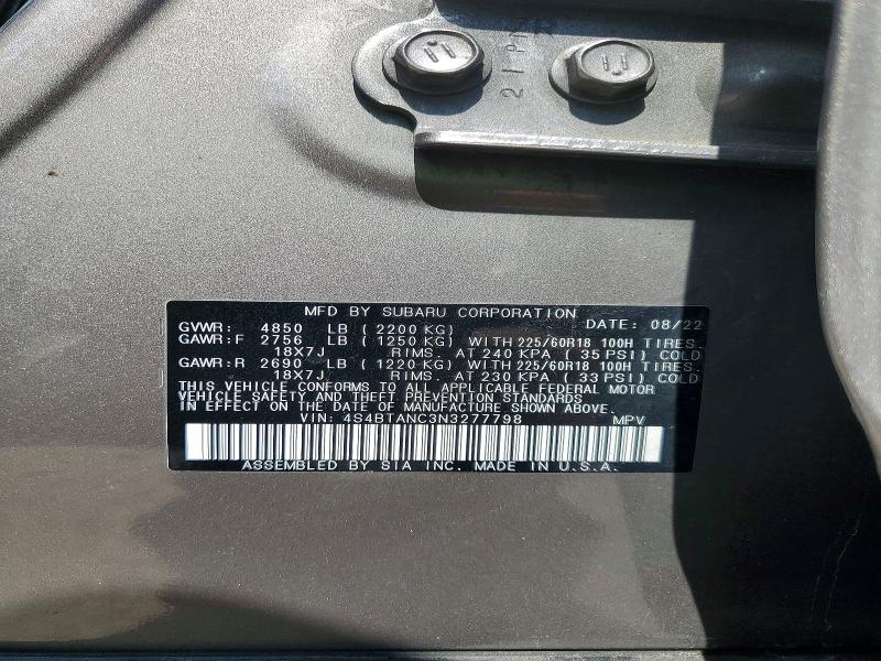 Продажа на аукционе авто 2022 Subaru Outback, vin: 4S4BTANC3N3277798, номер лота: 61086356