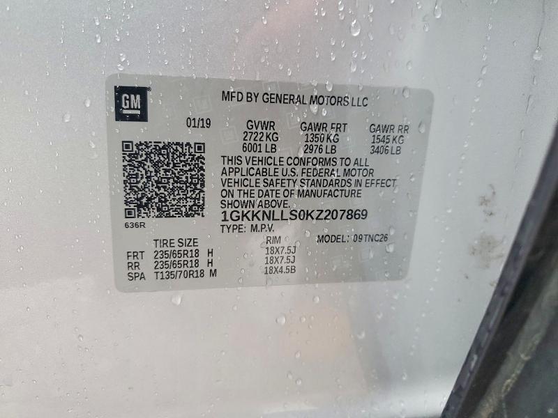 Aukcja sprzedaży 2019 Gmc Acadia, vin: 1GKKNLLS0KZ207869, numer aukcji: 63368486