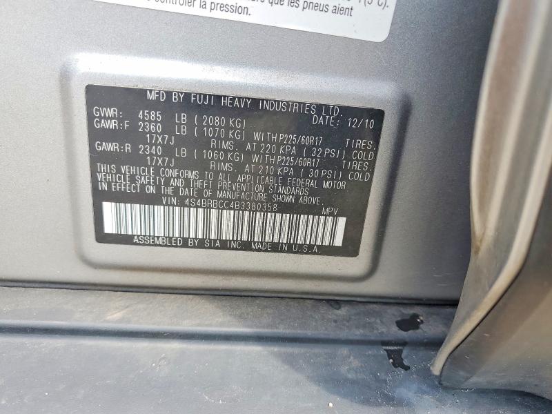 Продаж на аукціоні авто 2011 Subaru Outback, vin: 4S4BRBCC4B3380358, номер лоту: 59144956