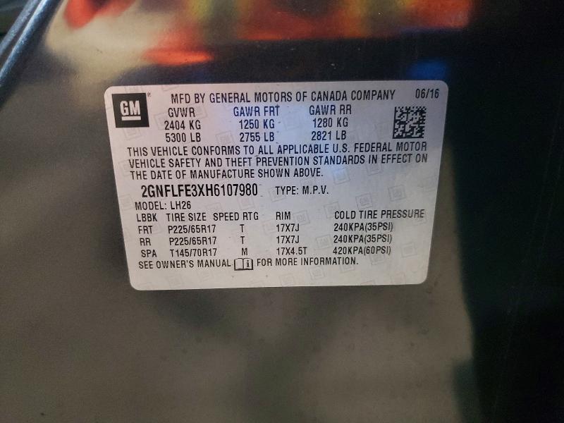 2017 Chevrolet Equinox მანქანა იყიდება აუქციონზე, vin: 2GNFLFE3XH6107980, აუქციონის ნომერი: 61750176