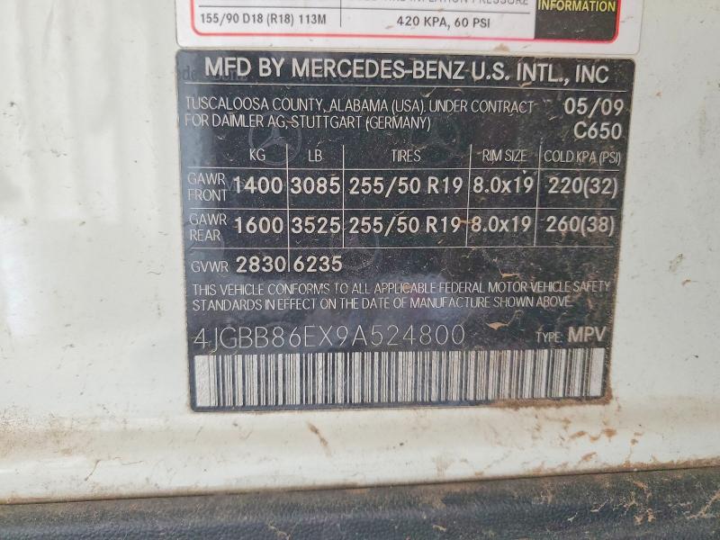 Продаж на аукціоні авто 2009 Mercedes-benz Ml, vin: 4JGBB86EX9A524800, номер лоту: 60842206