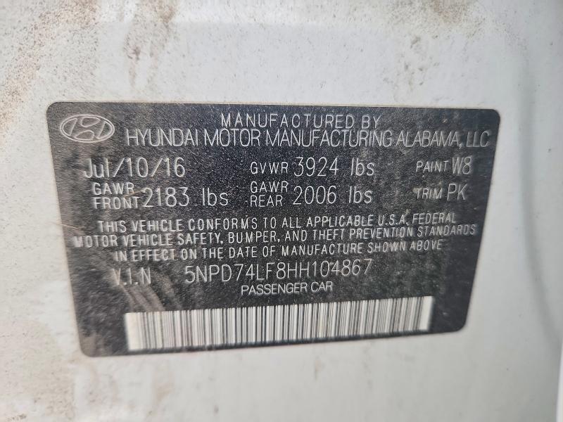 Aukcja sprzedaży 2017 Hyundai Elantra, vin: 5NPD74LF8HH104867, numer aukcji: 62939336