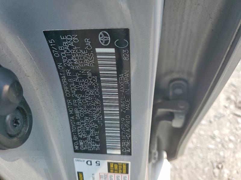2015 Toyota Prius მანქანა იყიდება აუქციონზე, vin: JTDZN3EU5FJ040244, აუქციონის ნომერი: 62748116
