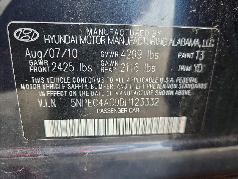 Продаж на аукціоні авто 2011 Hyundai Sonata, vin: 5NPEC4AC9BH123332, номер лоту: 61661276