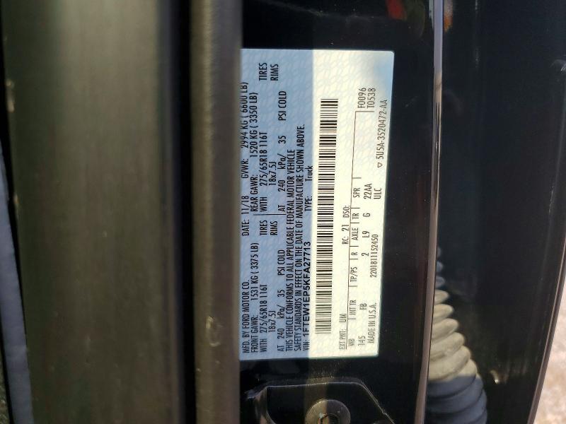 Aukcja sprzedaży 2019 Ford F150, vin: 1FTEW1EP5KFA27713, numer aukcji: 63199406