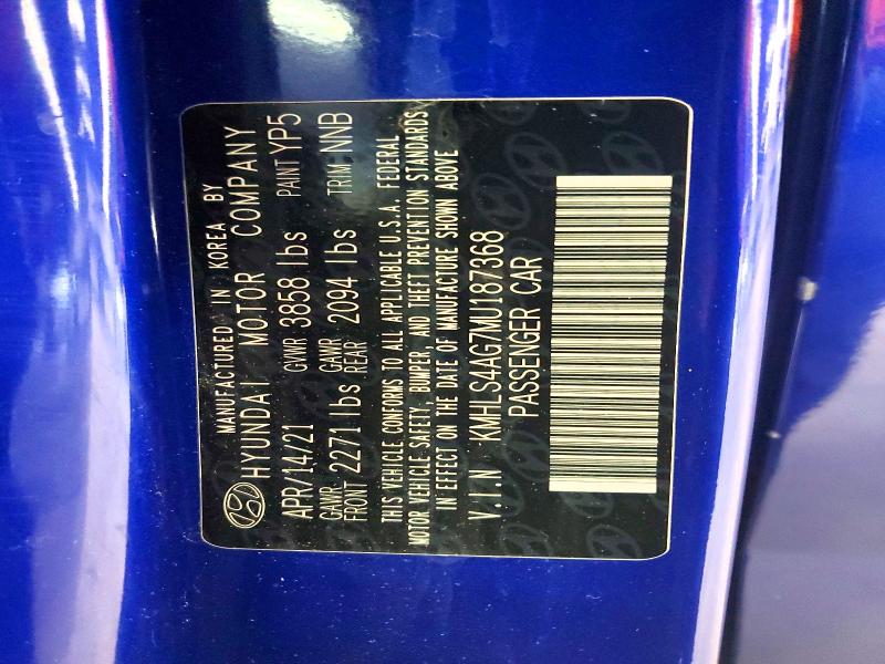 2021 Hyundai Elantra მანქანა იყიდება აუქციონზე, vin: KMHLS4AG7MU187368, აუქციონის ნომერი: 59654026