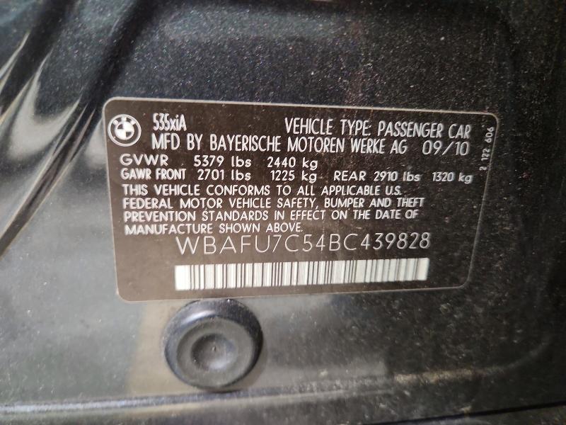 2011 Bmw 535 მანქანა იყიდება აუქციონზე, vin: WBAFU7C54BC439828, აუქციონის ნომერი: 85462505