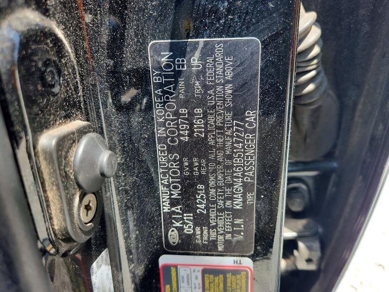 Aukcja sprzedaży 2011 Kia Optima, vin: KNAGN4A61B5147277, numer aukcji: 63353856