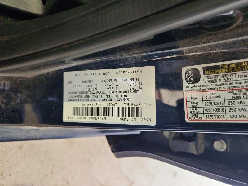 Продажа на аукционе авто 2014 Mazda 3, vin: JM1BM1U74E1145067, номер лота: 60370226