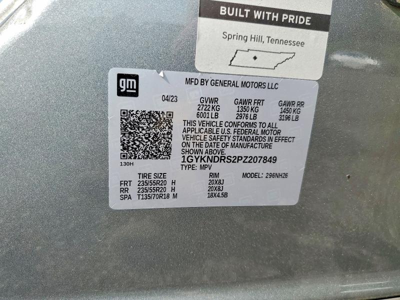 61506036 :رقم المزاد ، 1GYKNDRS2PZ207849 vin ، 2023 Cadillac Xt5 مزاد بيع
