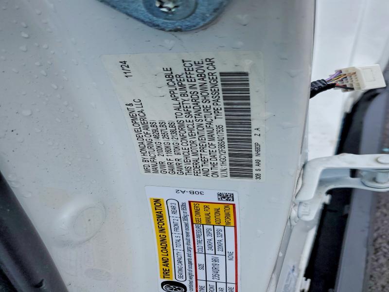 2025 Honda Accord მანქანა იყიდება აუქციონზე, vin: 1HGCY2F58SA017535, აუქციონის ნომერი: 62589876