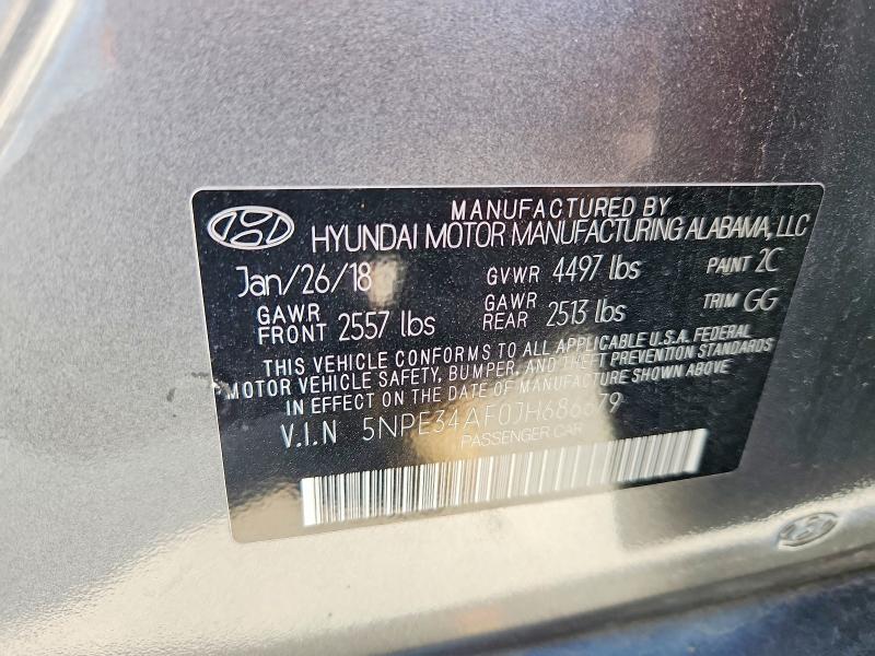 Aukcja sprzedaży 2018 Hyundai Sonata, vin: 5NPE34AF0JH686679, numer aukcji: 61615146